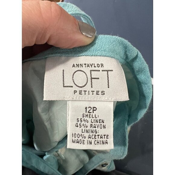 Ann Taylor LOFT Petites Floral Linen-Blend Dress Sleeveless Size 12P summer - Picture 4 of 8